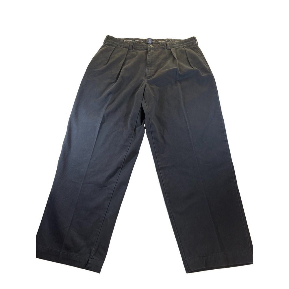 Ralph Lauren Polo Golf Pants Mens 38x30 Black Pleated Cotton Khakis